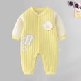 thumbnail image 4 of MeetoTime Baby Clothes Cotton Jumpsuits Warm Long Sleeve Buttons Newborn Infant Rompers Crawling Clothes 2-24M, 4 of 5