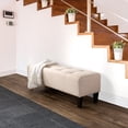 thumbnail image 1 of CorLiving Rosewell Fabric Button-Tufted Accent Bench with Wood Legs, 1 of 9