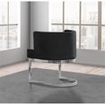thumbnail image 4 of Velvet Black Accent Chair with Silver Chrome Base - 1 Chair, 4 of 4