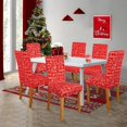 thumbnail image 2 of Merry Christmas Chair Covers for Dining Room Set of 6, Red Xmas Stretch Dining Chair Cover 6 Pieces, Washable Kitchen Chair Slipcovers 6 Pack, Removable Seat Protector for Christmas Decor, 2 of 4