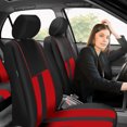 thumbnail image 3 of FH Group Universal Fit Striking Striped Cloth Car Seat Covers for Auto SUV VAN Airbag Compatible Full Set, 3 of 10