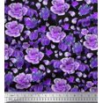 thumbnail image 1 of Soimoi Purple Cotton Voile Fabric Leaves & Floral Fabric Prints by Yard 42 Inch Wide, 1 of 3