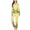 thumbnail image 2 of Rbaofujie Robes pour Femmes Ensemble de Pyjama Décontracté Uni Haut Décontracté Pantalon Pyjamas pour Femmes, 2 of 5