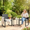 thumbnail image 2 of Outsunny Wicker Patio Furniture Bistro Set with Cushion Mesh Seat, Grey, 2 of 10