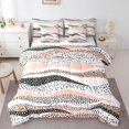 thumbnail image 1 of YST Geometric Wave Comforter Set, 7-Piece, Black White Pink Abstract, Twin, 1 of 4