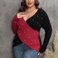 thumbnail image 4 of Cameland Oversized Sweaters for Women Plus Size Fashion Long Sleeve Loose Color Block Blouse Pullover Sweaters Jumper, 4 of 5