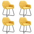 thumbnail image 1 of vidaXL Dining Chairs 4 pcs Yellow Fabric, 1 of 5