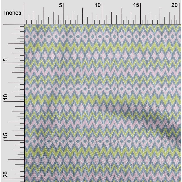 oneOone Cotton Poplin Fabric Chevron Ikat Print Sewing Fabric BTY 56 Inch Wide