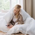 thumbnail image 3 of Bedsure White Duvet Cover Queen Size - Soft Prewashed Queen Duvet Cover Set, 3 Pieces, 1 Duvet Cover 90x90 Inches with Zipper Closure and 2 Pillow Shams, Comforter Not Included, 3 of 6