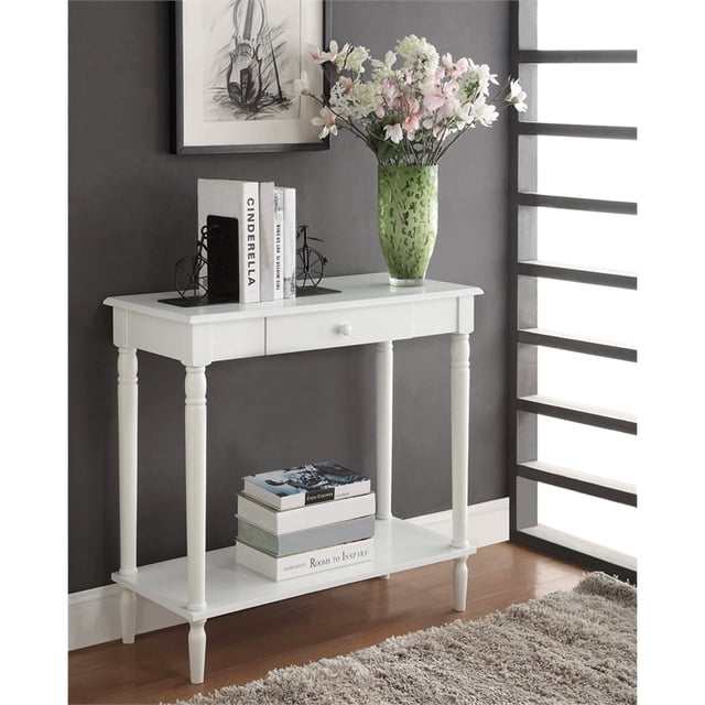 Convenience Concepts French Country Hall Table in White Wood Finish