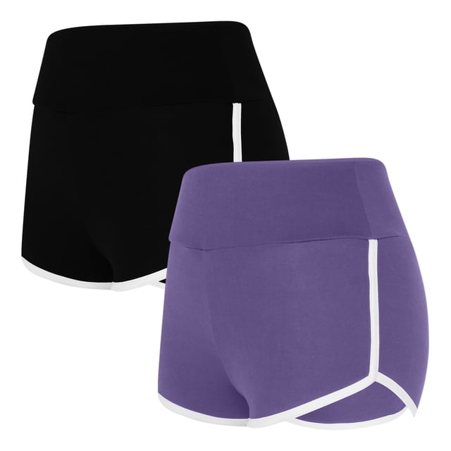 Timegard 2pc Shorts for Women Casual Workout Running Shorts Fitting Comfy Athletic Summer Solid Color