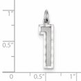 thumbnail image 2 of 14K White Gold 14kw Casted Large Diamond Cut Number 1 Charm, 2 of 2