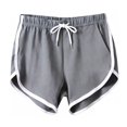 thumbnail image 3 of Womens Athletic Shorts Running Color Block Shorts with Pockets and Drawstring (Grey L), 3 of 4