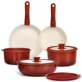 thumbnail image 1 of GIPP 11pcs Cookware Sets, Pots and Pans Set Non Stick with Removable Handle, Oven & Dishwasher Safe,Induction Cookware, Kitchen Cooking Set for RV Trips and Camping,Red, 1 of 9