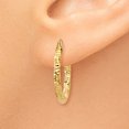 thumbnail image 3 of Boucles d'Oreilles Créoles en Or Jaune 14K Polies et Texturées, 3 of 4
