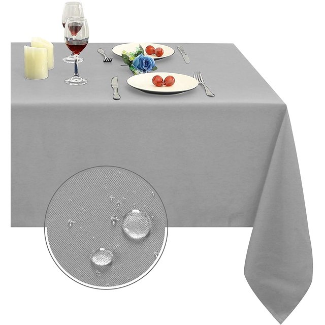 ORUYROP Rectangle Table Cloth, Oil-Proof Spill-Proof and Water Resistance Microfiber Tablecloth, Decorative Fabric Table Cover for Outdoor and Indoor Use (54x108 Inch, Silver)