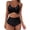Black, variant on Pisexur Women's Push Up Bathing Suits Ruched Swimsuits Halter Bandage Two Piece Bikini High Waisted Bikini