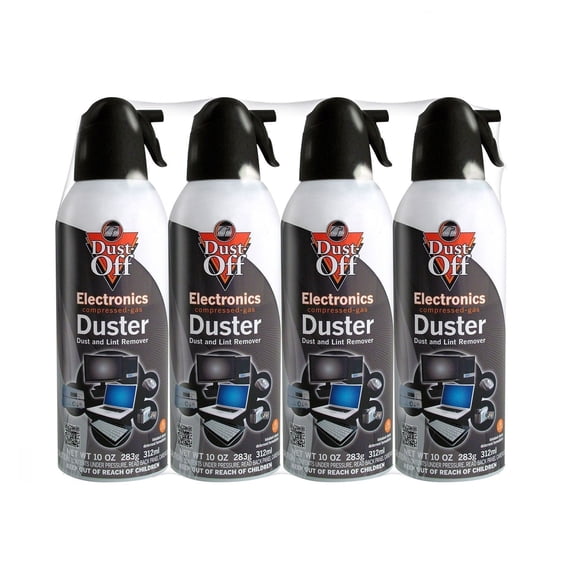 Dust-Off Falcon Compressed Gas (152a) Disposable Cleaning Duster 4 Count 10 oz. Can (DPSXL4T) Black
