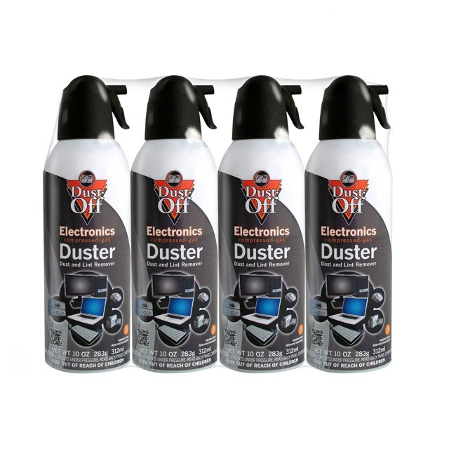 Dust-Off Falcon Compressed Gas (152a) Disposable Cleaning Duster 4 Count 10 oz. Can (DPSXL4T) Black