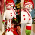 thumbnail image 4 of Christmas Snowman Figurine With Red Santa Hat Adorable Fabric Decoration For Holiday, 4 of 4