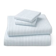 thumbnail image 1 of Mainstays Kids Microfiber Bed Sheet Set, Full, Aqua Stripe, 4 Pieces, 1 of 8