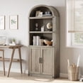 thumbnail image 2 of Bookcase Arched Bookshelf 71.65in Tall Bookcase Farmhouse Display Storage Rack Wooden Bookshelves for Home Office, Living Room, 2 of 9
