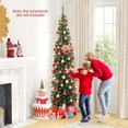 thumbnail image 4 of Gymax 7 ft Pre-Lit Artificial Christmas Tree Slim Pencil Xmas Tree Holiday Party Decor, 4 of 10