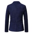 thumbnail image 2 of BOBOGOJP Blazer for Men Fall Winter Style Plus Cotton Solid Color Lapel Overcoat Jacket (Navy,L), 2 of 5