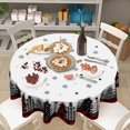 thumbnail image 3 of Nappe Ronde de Noël 60 Pouces Hiver Arbres de Noël Flocon de Neige Carreaux Buffalo Noirs et Rouges Nappe de Table Polyester de Fête de Noël Couverture de Table Ronde pour Salle à Manger Déco Maison, 3 of 6