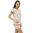thumbnail image 3 of Bimba Ensemble de Nuit Mignon pour Femmes en Coton, Haut Boutonné avec Short, 3 of 7