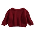 thumbnail image 1 of Toddler Baby Kid Girl Boy Sweaters Warm Long Sleeve Knitted Tops Pullover Candy Color Fall Spring Clothes, 1 of 7