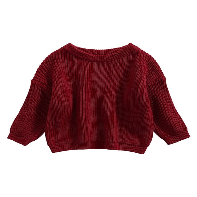 Toddler Baby Kid Girl Boy Sweaters Warm Long Sleeve Knitted Tops Pullover Candy Color Fall Spring Clothes