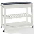 thumbnail image 1 of Crosley 2 Drawer Black Granite Top Kitchen Cart in White, 1 of 9