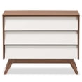 thumbnail image 4 of Baxton Studio Hildon 3 Drawer Chest in White and Walnut Brown, 4 of 7