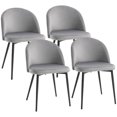 thumbnail image 1 of HOMCOM Dining Chairs Set of 4, Velvet-touch Upholstery Side Chair, Grey, 1 of 9