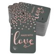 thumbnail image 1 of Inkdotpot Made With Love Text Bottle Tag Real Rose Gold Foil Favor Hang Tags 50 Pcs, 1 of 6