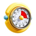 thumbnail image 1 of Kitchen Mechanical Timer, Metal Wind up 60 Minute Countdown Tool, Magnet Back 8X8X4Cm in Multicolors for Cooking Study Office, 1 of 7