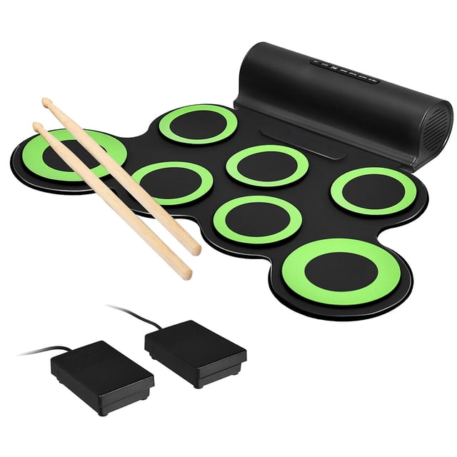 Electric Drum Set, 7-Pad Electronic Drum Set with Headphone Included,Portable Electronic Drum Set Roll-Up Drum Practice Drum Kit,Great Holiday Birthday Gift for Kids