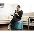 thumbnail image 2 of Pouf Eclipse essence velours – Pouf rond avec housse lavable et rembourrage en billes, idéal comme siège ou repose-pieds pour salon, chambre à coucher ou bureau, 2 of 6