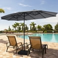 thumbnail image 1 of Gymax Parasol Jumeau de Patio Double Face de 15 Pi, Parasol de Marché Extra-Grand avec Base, Gris, 1 of 9