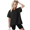 thumbnail image 5 of Plebaso T-shirts Surdimensionnés pour Garçons Filles Manches Courtes Décontractés T-Shirts Unis Enfants Col Rond Hauts Légers, 5 of 5