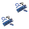 thumbnail image 3 of Transemion 2021 PCI-E Riser 6-pin with LED Lights Crypto Mining Card 1x TO 16x PCI-E RISER Blue 1M 2Set, 3 of 6