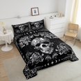 thumbnail image 4 of Erosebridal Skull Skeleton Bedding Full Comforter Set, Boho Damask Down Comforter, Western Geometric Decor, Super Cozy, 4 of 8