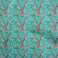 thumbnail image 1 of oneOone Polyester Spandex Turquoise Blue Fabric Asian Japanese Floral Sewing Material Print Fabric By The Yard 56 Inch Wide, 1 of 4