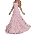 thumbnail image 2 of Xdegoge Robe Maxi Formelle pour Femmes Sans Manches à Encolure Carrée à Bretelles Spaghetti en Dentelle Florale Robes Élégantes Coupe Ajustée Soirée Fête Longues Robes Fluides Légères Été Vacances Invitée de Mariage Robes, 2 of 8