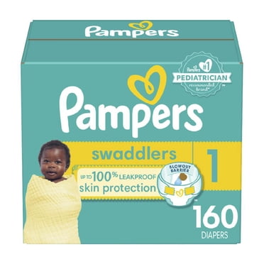 Pampers Swaddlers Diapers, Size 1 (8-14 lbs), Absorbent, Keeps Baby Dry and Comfortable, Skin Safe Disposable Baby Diaper