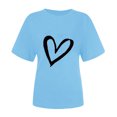 thumbnail image 4 of Diufon Hauts de la Saint-Valentin pour Femmes, Tunique Décontractée à Manches Courtes, Chandail à Col Rond, Blouse Tendance Mignonne à Imprimé Graphique, 4 of 6