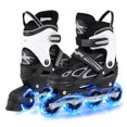 thumbnail image 1 of Babyjoy Patins en Ligne Réglables pour Enfants 7-9 Ans 4 Tailles Patins à Lame Réglables avec Roues Lumineuses Blanc et Noir, 1 of 10