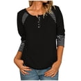 thumbnail image 2 of CEHVOM Blouse d'Été pour Femme à Manches Longues, Col Rond, à Rayures Imprimées, 2 of 6