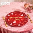 thumbnail image 3 of Disposable Paper Plates 20Pcs 9Inch Heart Pattern Decorative For Party Dinner Table Setting Snack Serving Main Course Use Casual Festive Event, 3 of 6